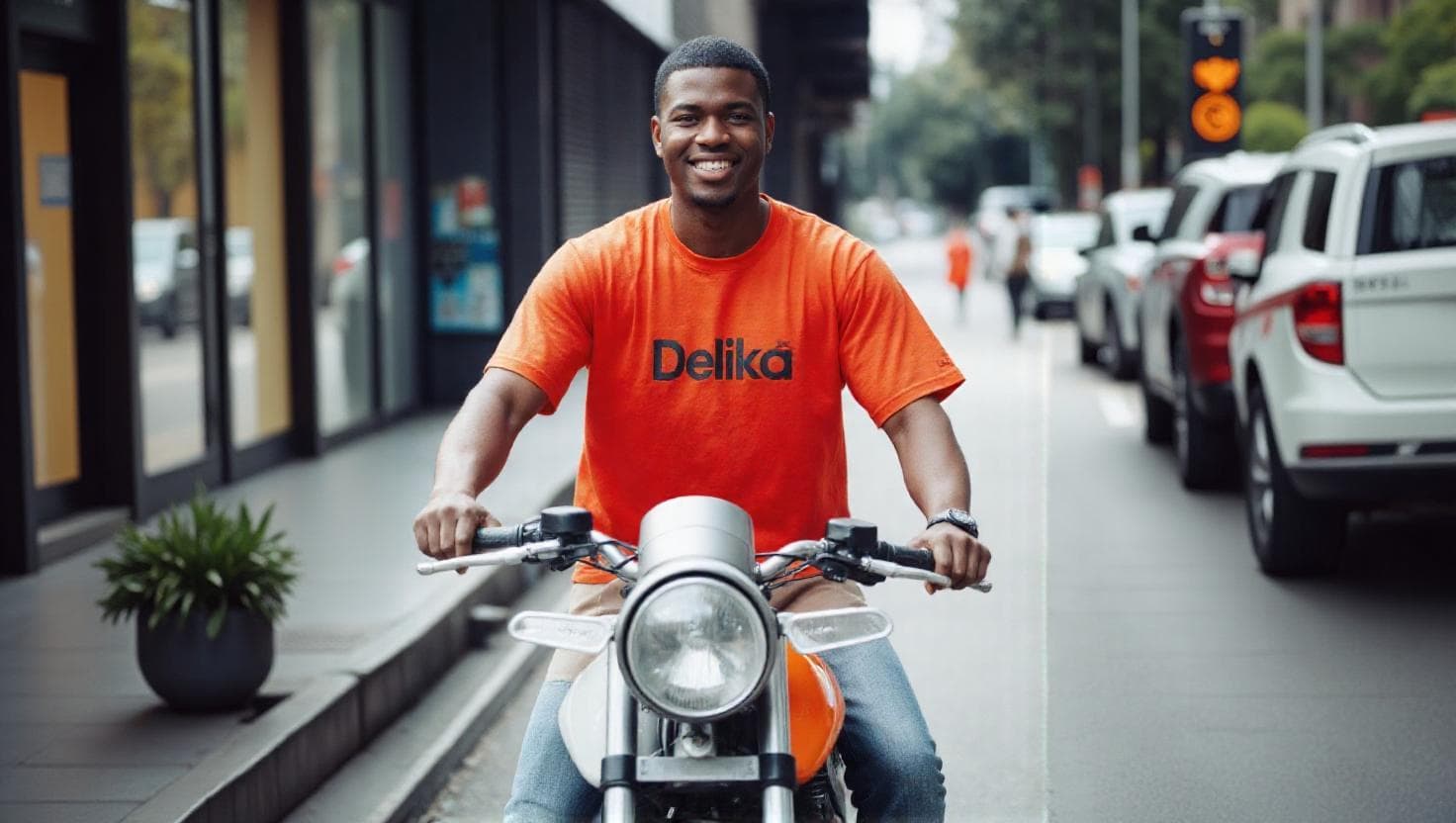 Courier on bike